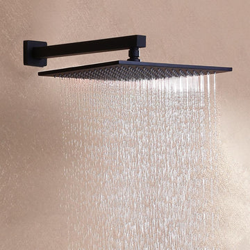 Modern Wall Mounted 12" Rainfall Showerhead & Handheld Shower with Six Body Spray Jets